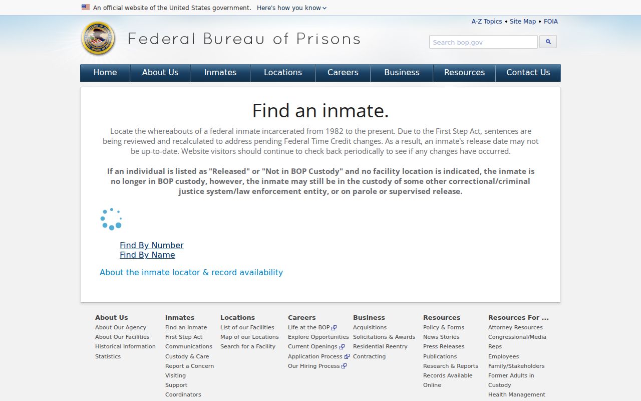 Jefferson County criminal history federal inmate locator