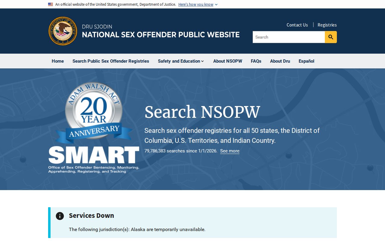 Jefferson County sex offender check through the national registry